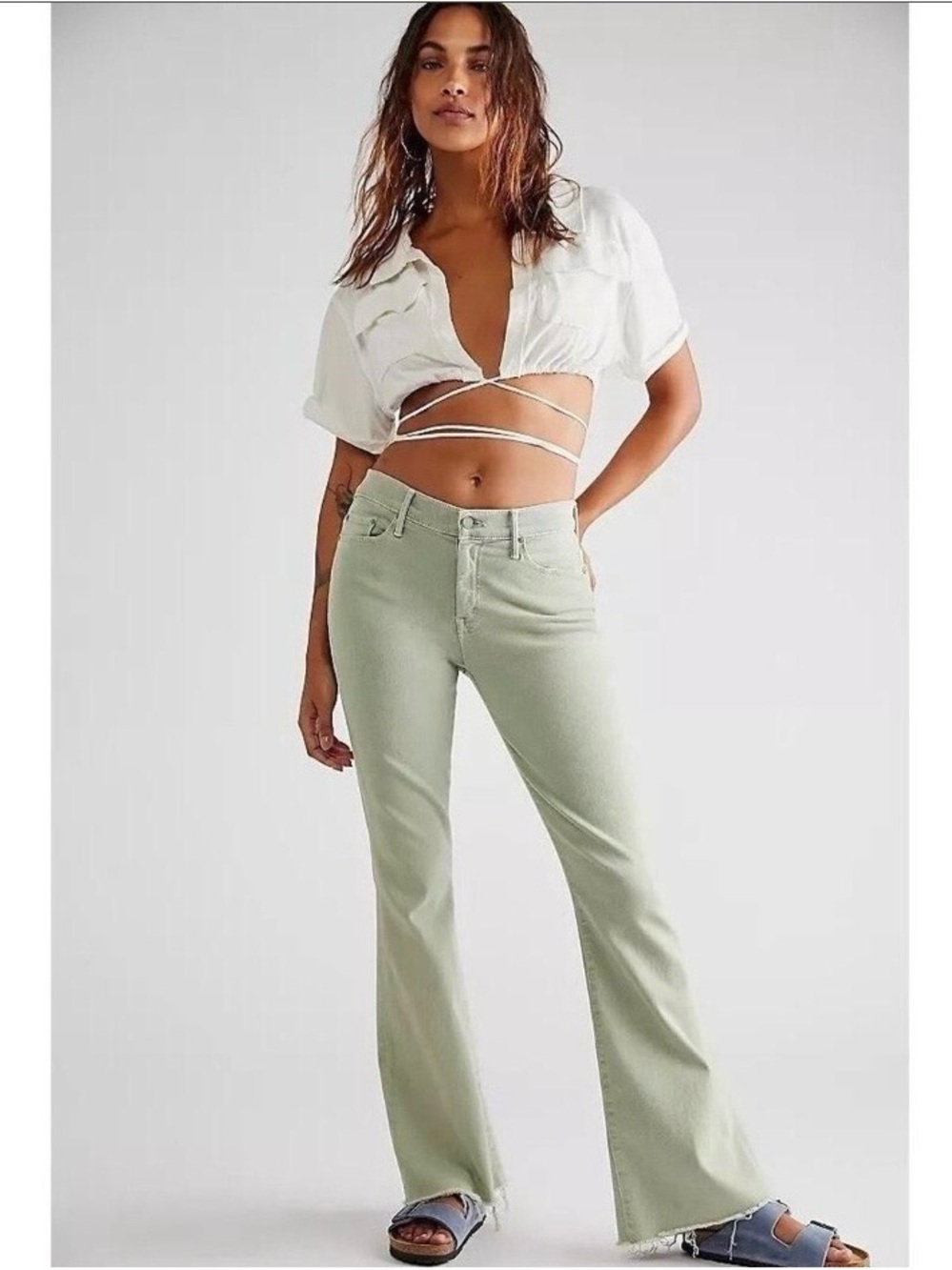 MOTHER Light Sage Flare Jeans